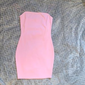 Baby pink mini dress